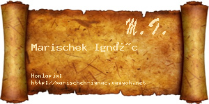 Marischek Ignác névjegykártya
